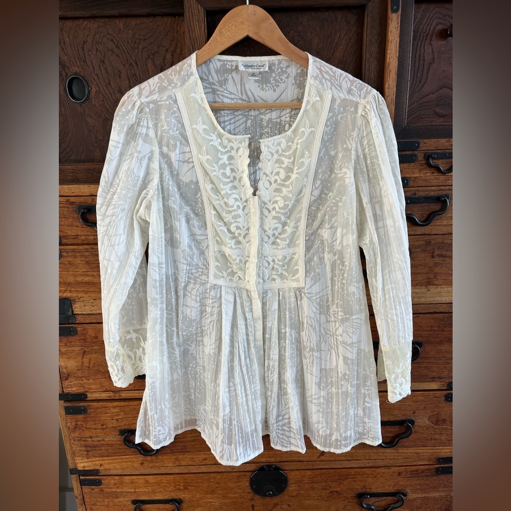 Coldwater Creek Lace Tunic Blouse Sz: M